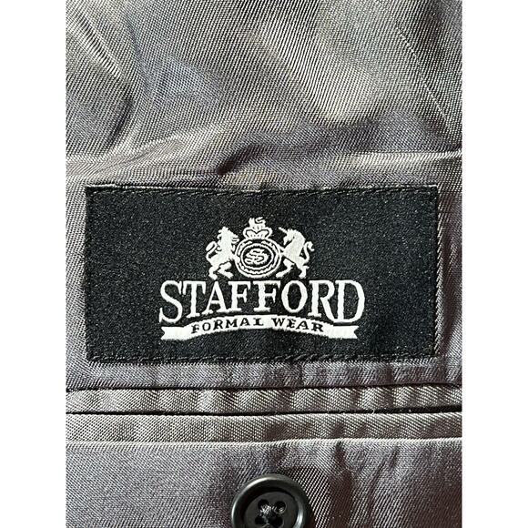 Stafford Tuxedo Jacket 40R Mens Black Suit Coat Jacket Only - Picture 12 of 14